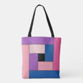 Tote Bag Rectangles Motif (ver1) avec un monogramme personn (Dos)