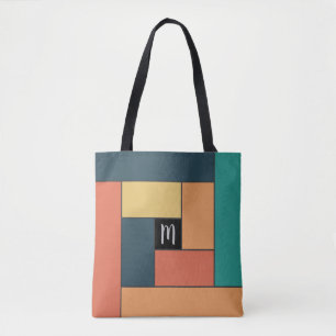Tote Bag Rectangles Motif (ver2) avec un monogramme personn