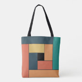 Tote Bag Rectangles Motif (ver2) avec un monogramme personn (Dos)
