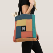 Tote Bag Rectangles Motif (ver2) avec un monogramme personn (De près)