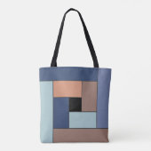 Tote Bag Rectangles Motif (ver3) avec un monogramme personn (Dos)