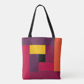 Tote Bag Rectangles Motif (ver4) avec un monogramme personn (Dos)