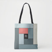 Tote Bag Rectangles Motif (ver6) avec un monogramme personn (Devant)
