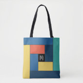 Tote Bag Rectangles Motif (ver7) avec un monogramme personn (Devant)