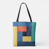 Tote Bag Rectangles Motif (ver7) avec un monogramme personn (Dos)