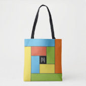 Tote Bag Rectangles Motif (ver8) avec un monogramme personn (Devant)