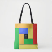 Tote Bag Rectangles Motif (ver9) avec un monogramme personn (Devant)