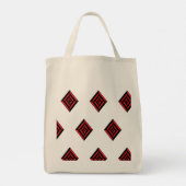 Tote Bag Red and Black Geometric Diamond Pattern Modern Tot (Dos)