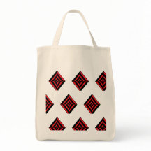 Red and Black Geometric Diamond Pattern Modern Tot