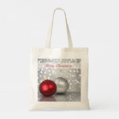 Tote Bag Red and Silver Christmas Tree Balls Exquisite (Dos)