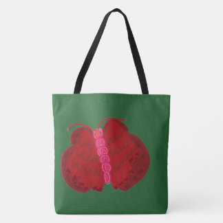 Tote Bag Red Angel Butterfly