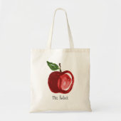 Tote Bag Red Apple Teacher Ajouter un nom (Devant)