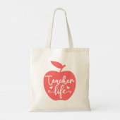 Tote Bag Red Apple Teacher Life  (Dos)
