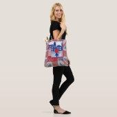 Tote Bag Red Blue Royaume-Uni Drapeau Londres Année de scèn (Sur le modèle)