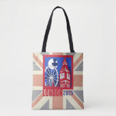 Tote Bag Red Blue Royaume-Uni Drapeau Londres City Année (Devant)