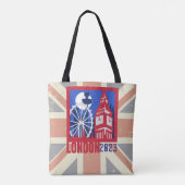 Tote Bag Red Blue Royaume-Uni Drapeau Londres City Année (Dos)