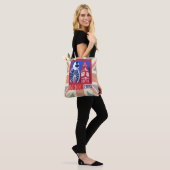 Tote Bag Red Blue Royaume-Uni Drapeau Londres City Année (Sur le modèle)