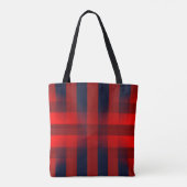 Tote Bag Red Bokeh Buffalo Plaid (Dos)