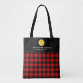 Tote Bag Red Buffalo Check Plaid Custom Pickleball Paddle (Devant)
