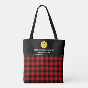 Tote Bag Red Buffalo Check Plaid Custom Pickleball Paddle