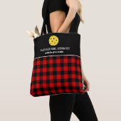 Tote Bag Red Buffalo Check Plaid Custom Pickleball Paddle (De près)