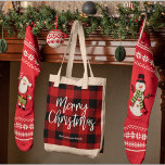 Tote Bag Red Buffalo Plaid & Joyeux Noël |Nom personnel<br><div class="desc">Préparez-vous à imprégner votre saison de vacances d'une touche de charme rustique et d'une chaleur personnalisée grâce à notre collection Red Buffalo Plaid & Joyeux Noël! Que vous soyez en train de décorer votre maison ou de chercher le cadeau parfait, ces articles festifs sont conçus pour apporter joie et confort...</div>