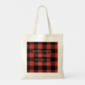 Tote Bag Red Buffalo Plaid Meilleur Cadeau Grand-Mère Avec (Dos)