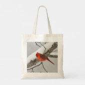 Tote Bag Red Cardinal Bird Winter (Dos)