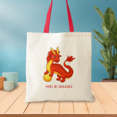 Tote Bag Red Chinese Dragon