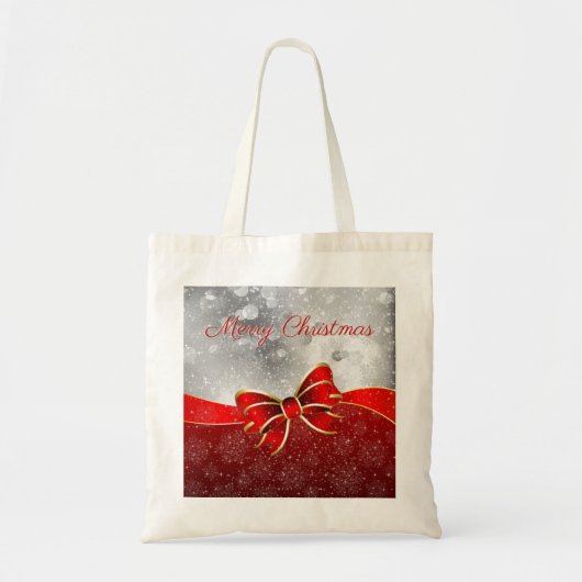 Tote Bag Red Christmas Sparkings Bow Parties scintillant en (Devant)