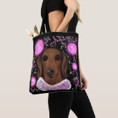 Tote Bag Red Dachshund (De près)