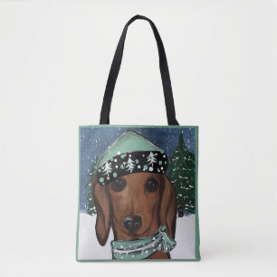 Tote Bag Red Dachshund