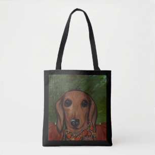 Tote Bag Red Dachshund