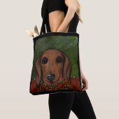 Tote Bag Red Dachshund (De près)