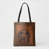 Tote Bag Red Dachshund (Devant)