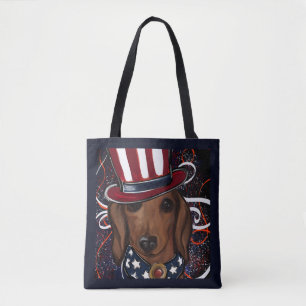 Tote Bag Red Dachshund