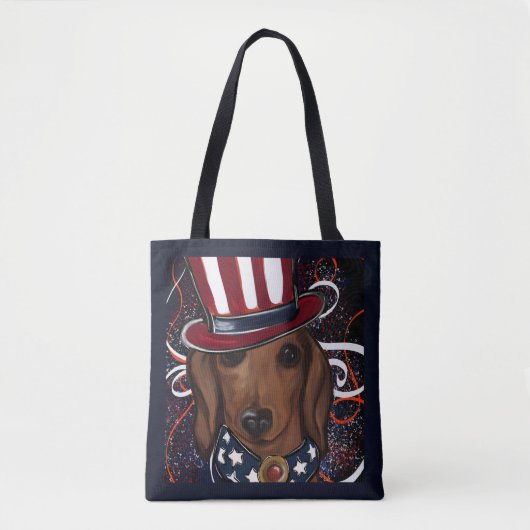 Tote Bag Red Dachshund (Devant)