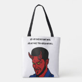 Tote Bag Red Devil Demon Man Lucifer Hell cite Art (Dos)