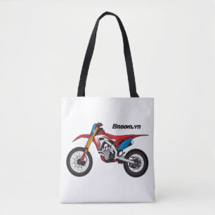 Tote Bag Red dirt bike motorcycle
