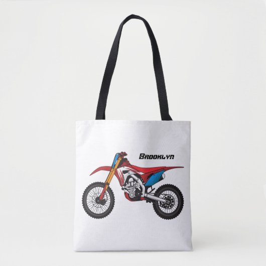 Tote Bag Red dirt bike motorcycle (Devant)