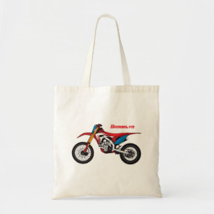 Tote Bag Red dirt bike motorcycle