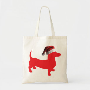 Tote Bag Red-Doxie—Et-Père Noël-Casquette