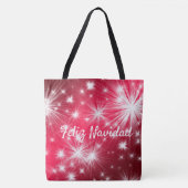 Tote Bag Red Feliz Navidad Fourre-tout fête Noël (Devant)