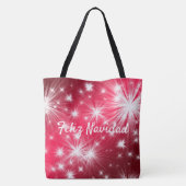 Tote Bag Red Feliz Navidad Fourre-tout fête Noël (Dos)