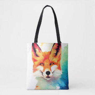Tote Bag Red Fox Wild Nature Animal Couleur Art Peinture