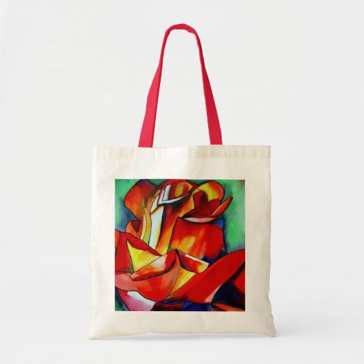 Tote Bag Red France Libre rose aquarelle art (Devant)