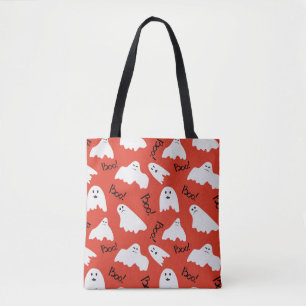 Tote Bag Red Ghosts : Motif Vintage d'Halloween