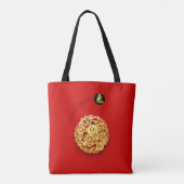 Tote Bag Red Gold Rabbit Papercut Chine Nouvel An 2023 (Dos)