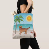 Tote Bag Red Golden Retriever À Une Plage Tropicale D'Été (De près)