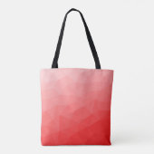 Tote Bag Red gradient geometric mesh pattern Monogram (Dos)